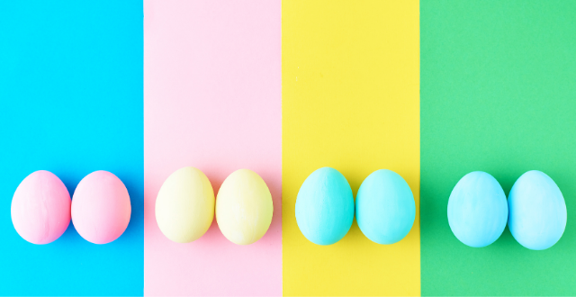 Easter Eggs on a colorful background
