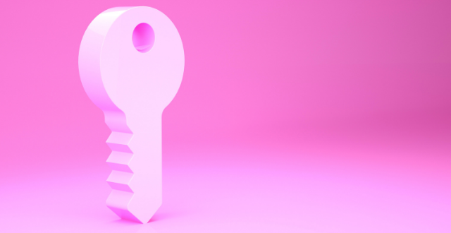 light pink key on dark pink background because consistency in marketing is key