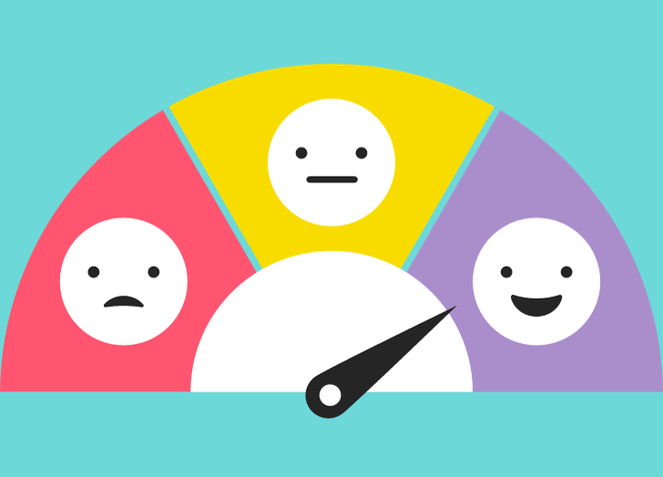 mood meter, happy face, bright colors